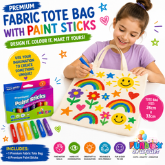 Canvas Tote Bag Cotton Blend with Paint Sticks Kit