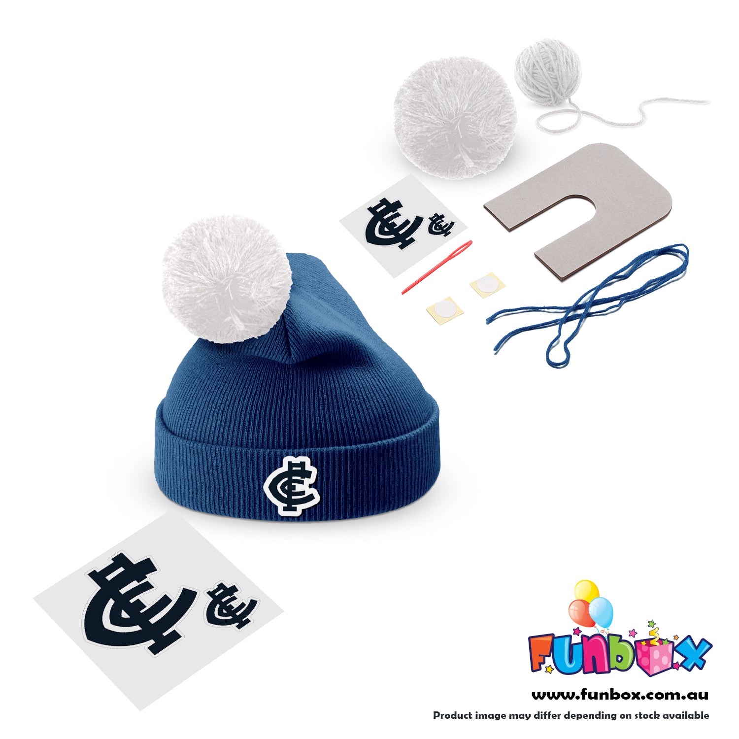 Beanie & Pom Pom Kit in AFL Colours - Choose Your Team! (10-PACK)