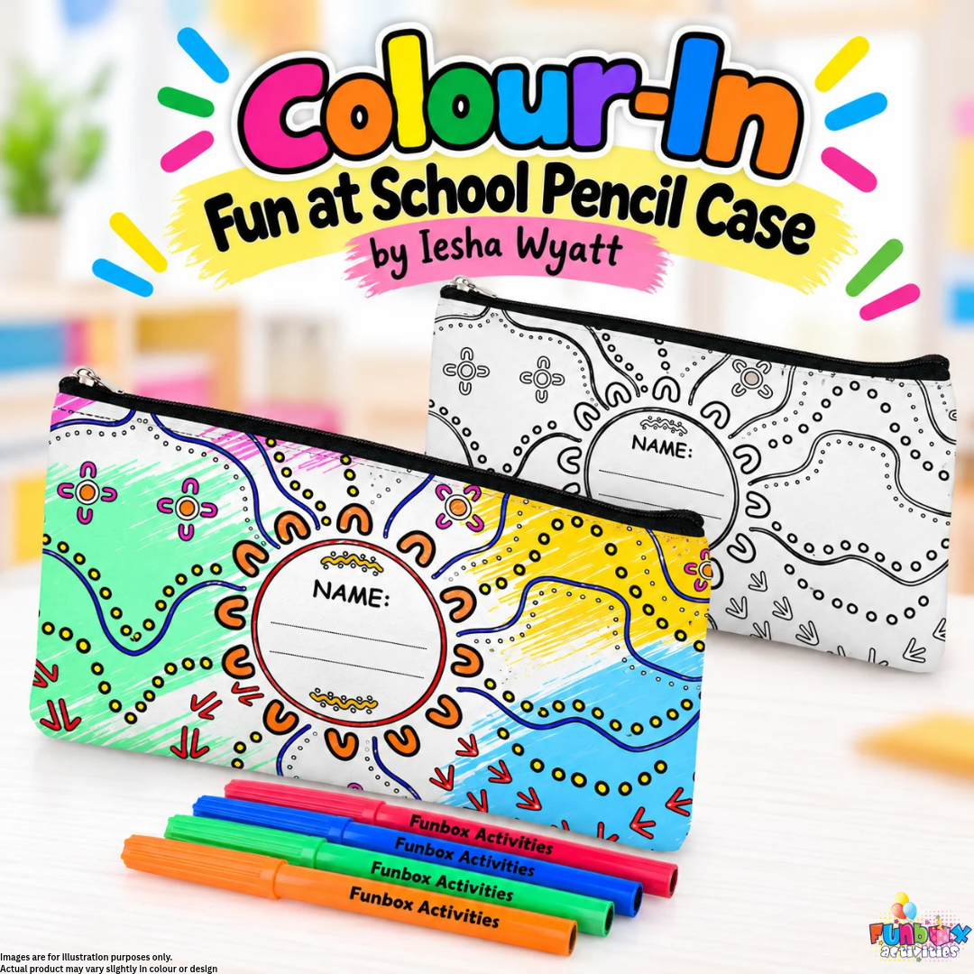 Colour-In Fun at School Pencil Case by Iesha Wyatt