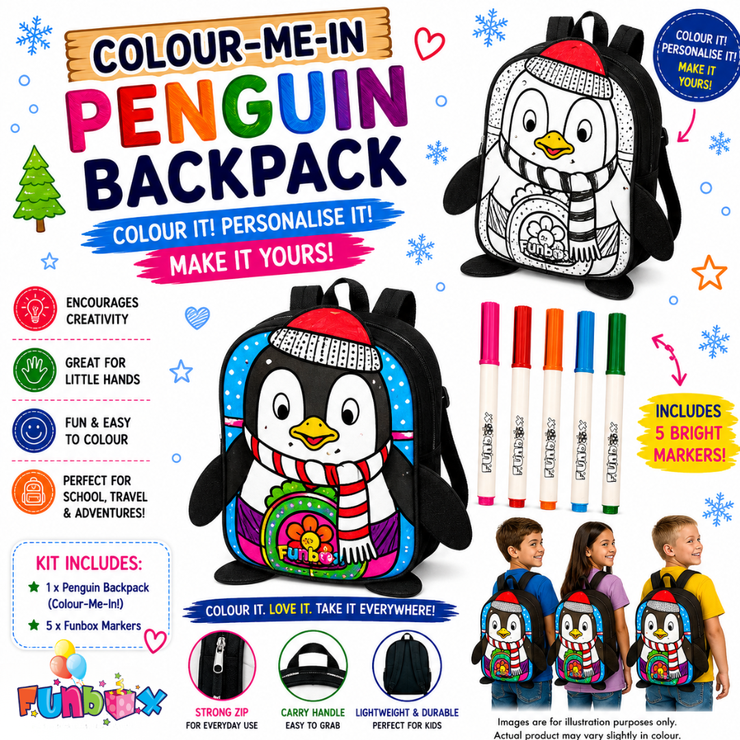 Colour-Me-In Penguin Backpack Kit