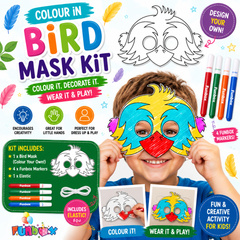 Bird Colour-In Mask Kit