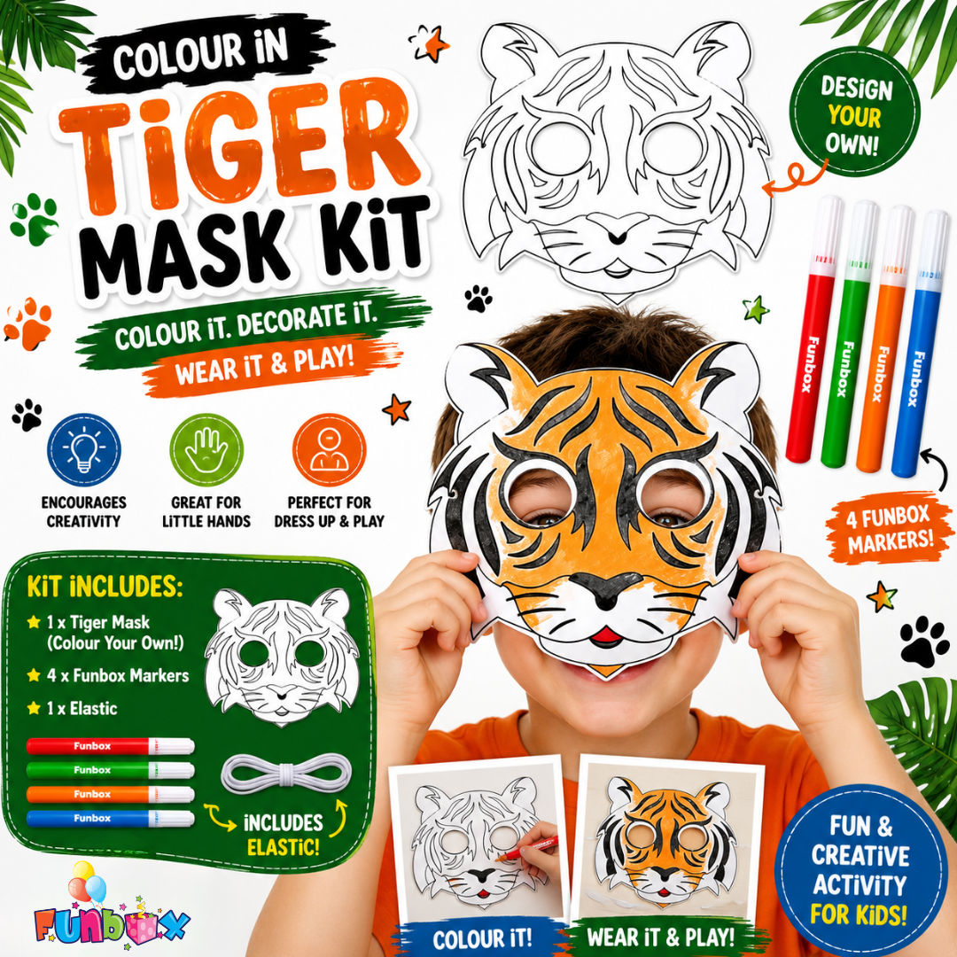 Tiger Colour-In Mask Kit