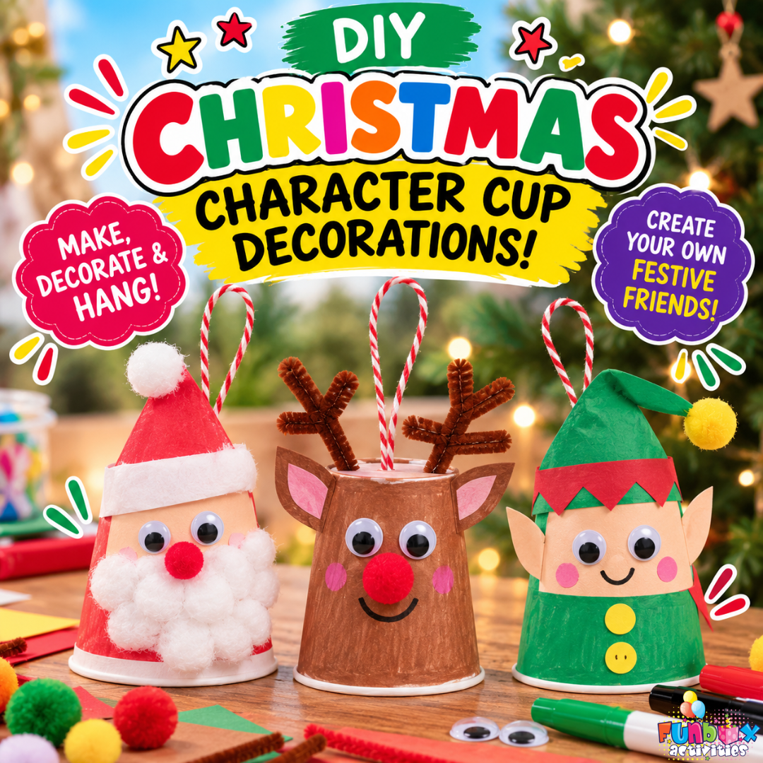 FREE Download: DIY Christmas Character Cup Decorations