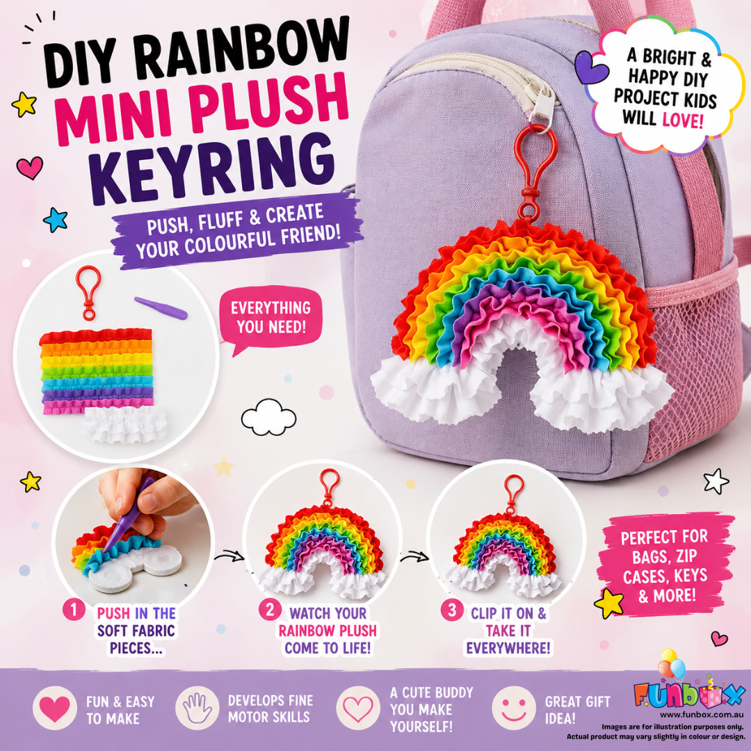 DIY Rainbow Mini Plush Keyring