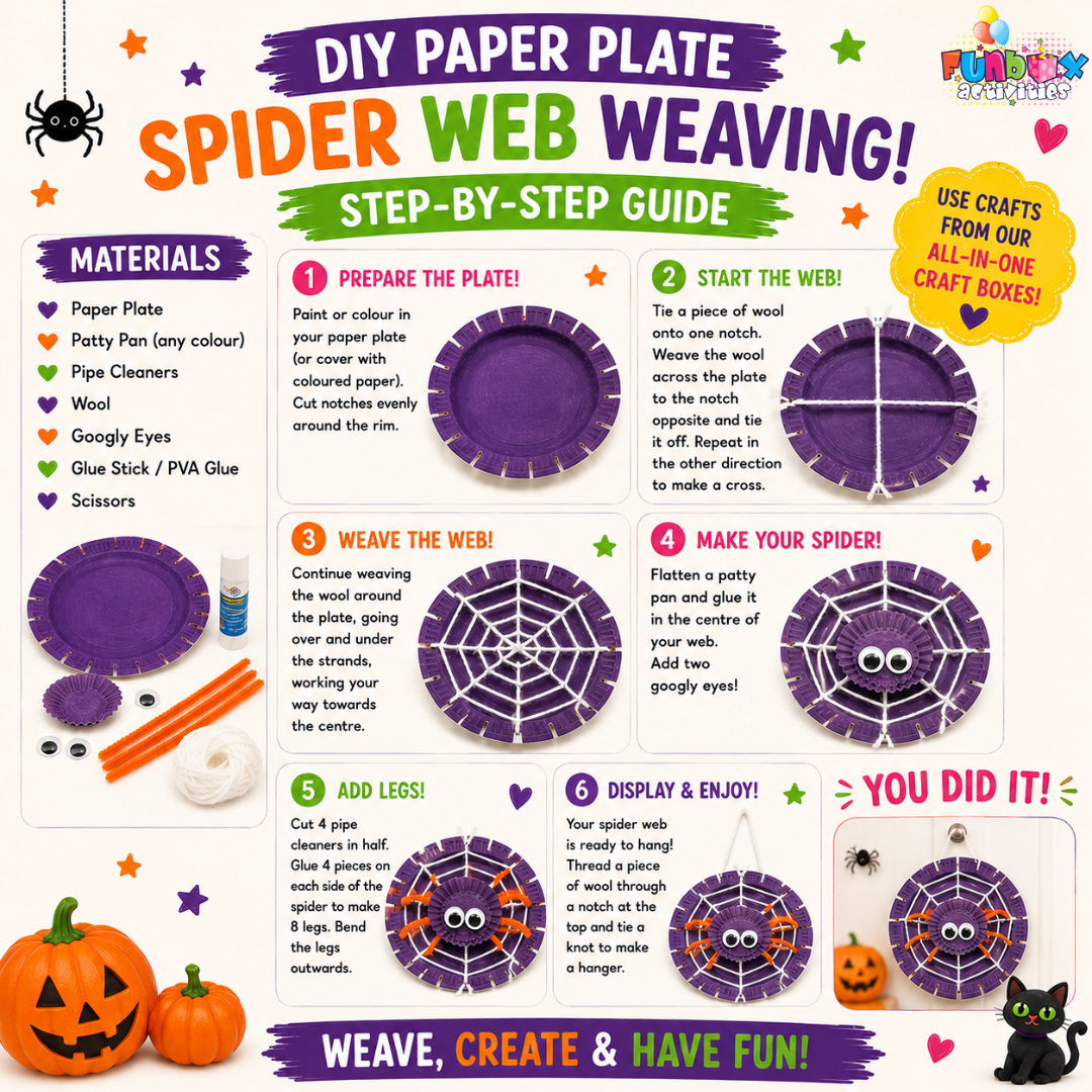 FREE Download: Halloween Paper Plate Spider Weaving Activity!