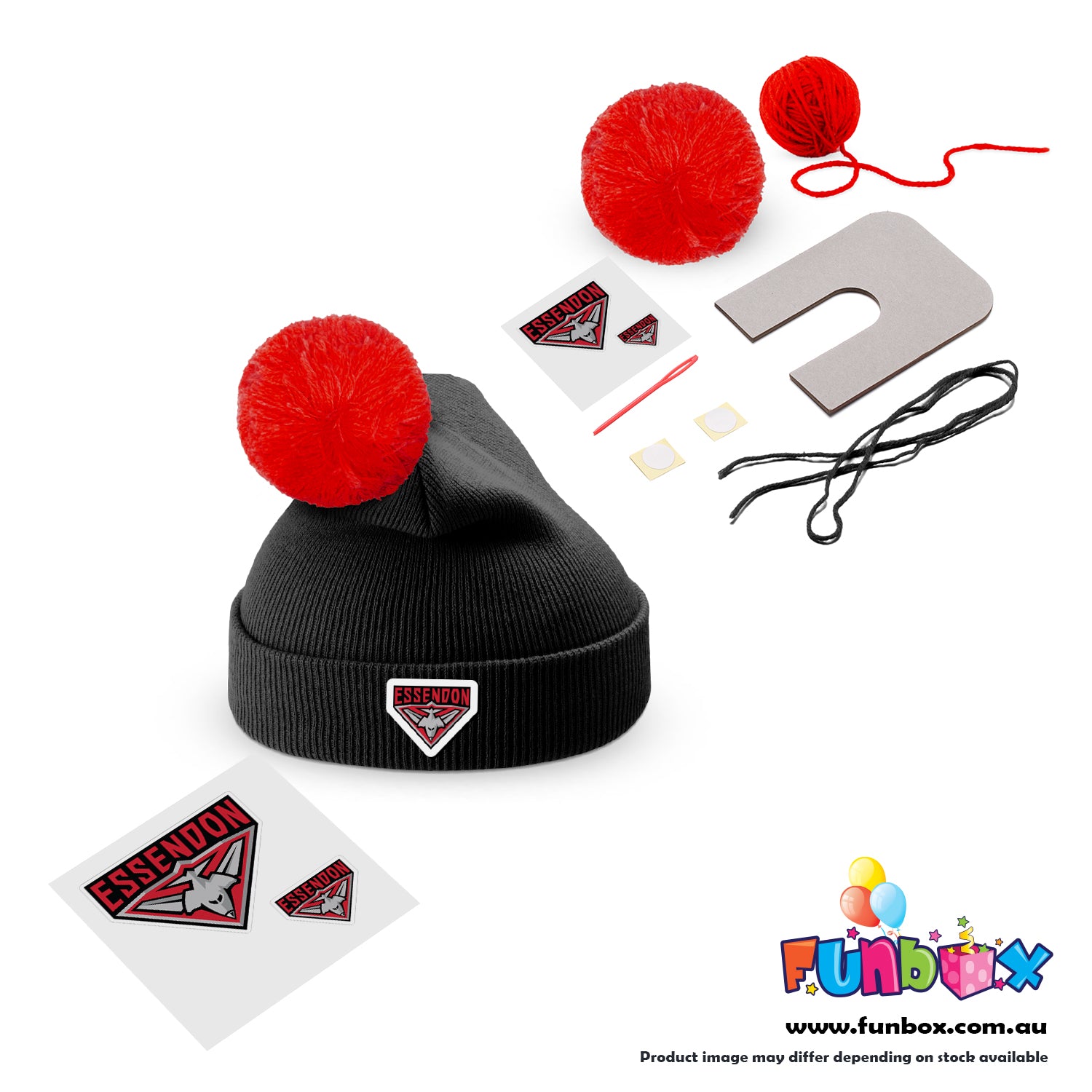 Beanie & Pom Pom Kit in AFL Colours - Choose Your Team! (10-PACK)