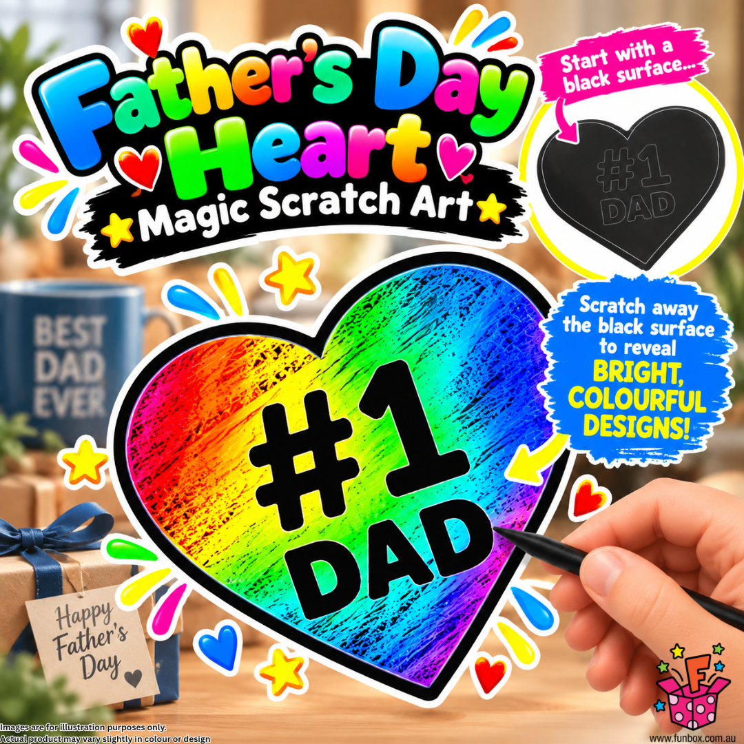 Father's Day Heart Magic Scratch Art