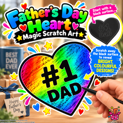 Father's Day Heart Magic Scratch Art
