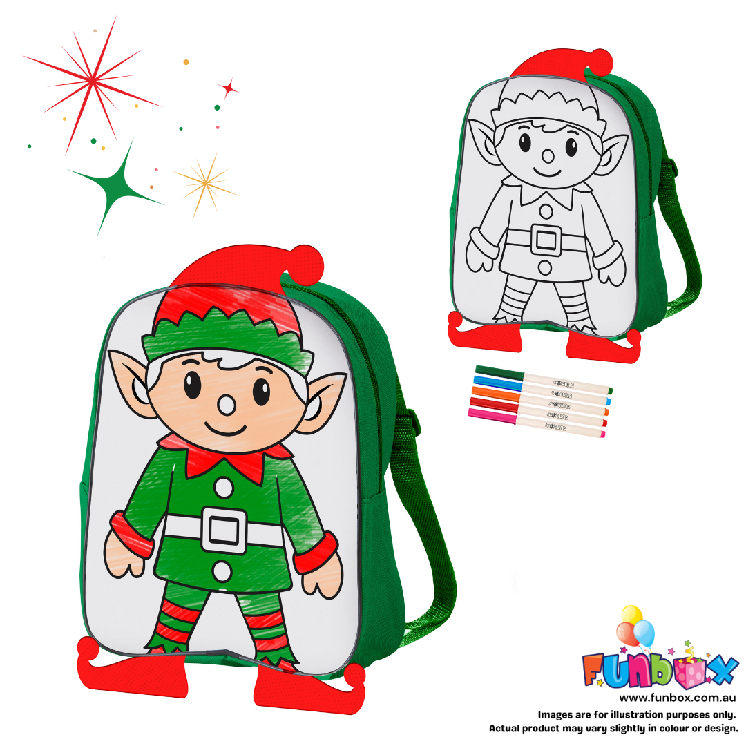 Pre-Order! Colour-Me-In Christimas Elf Backpack