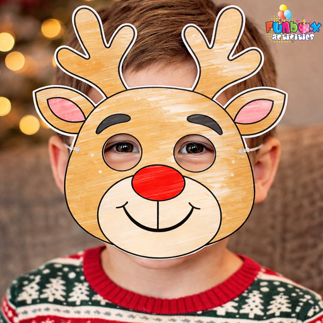 Christmas Reindeer Colour-In Mask