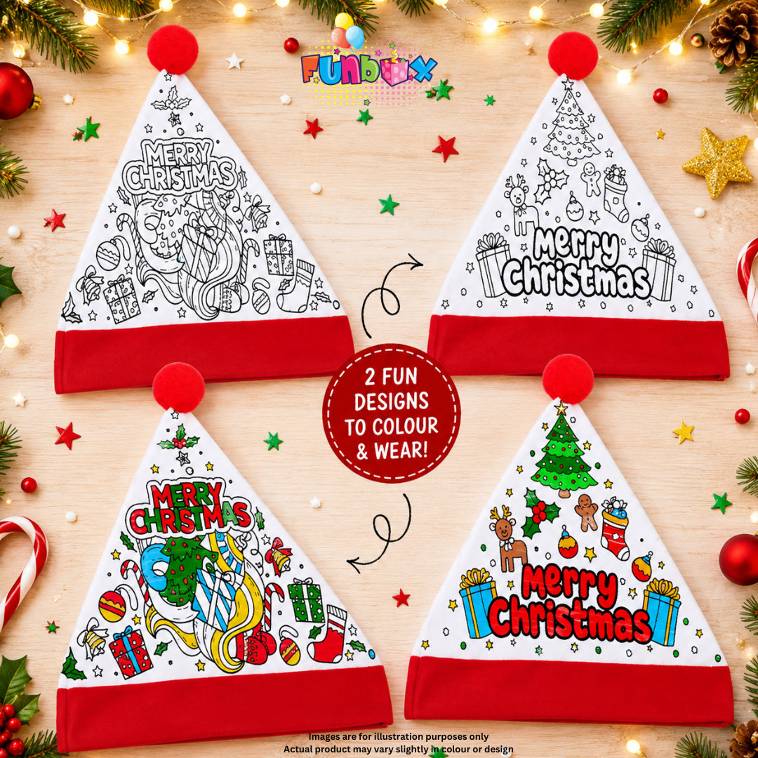 Colour-In Christmas Santa Hat (Includes Markers)