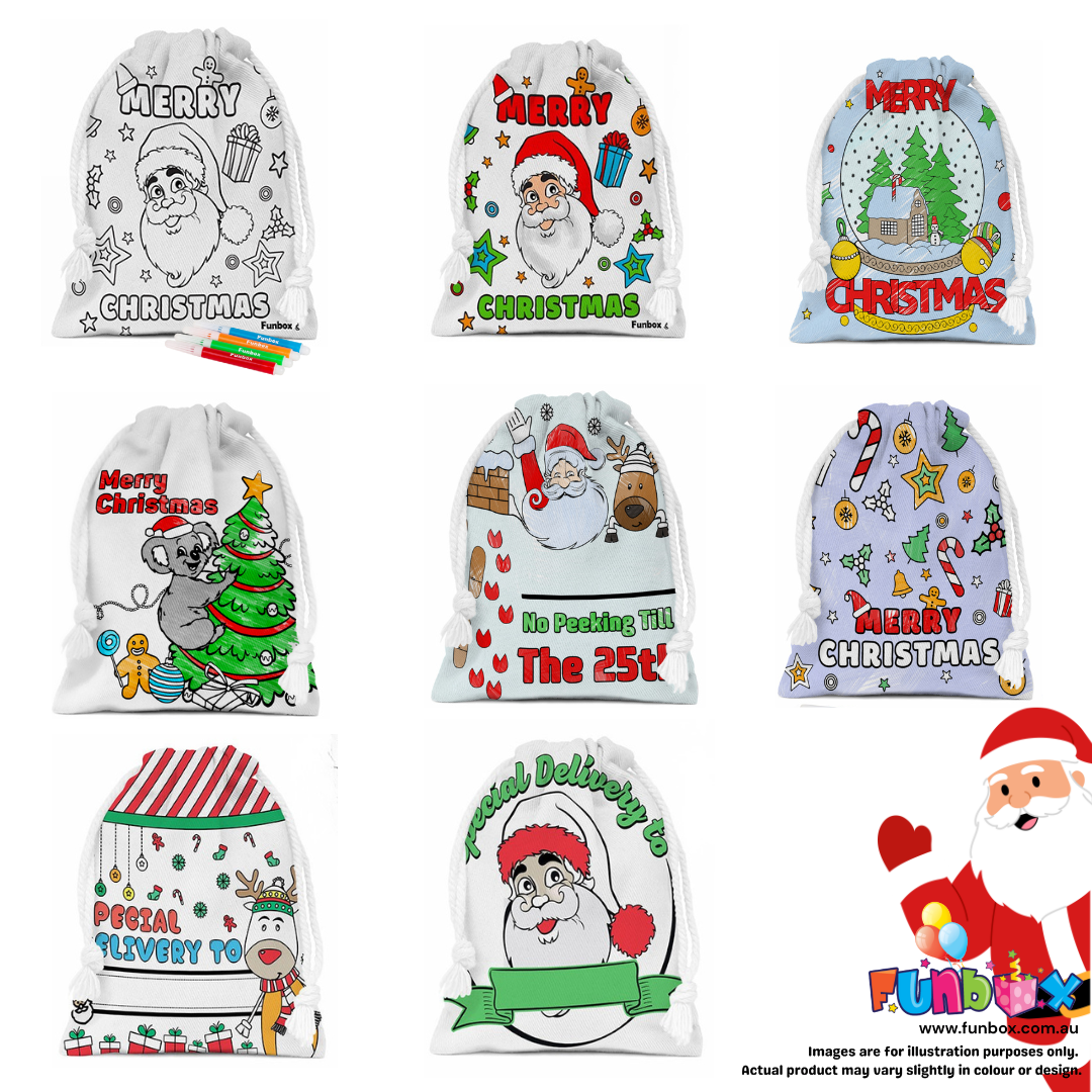 Colour-In Christmas Santa Sack (Includes Markers)