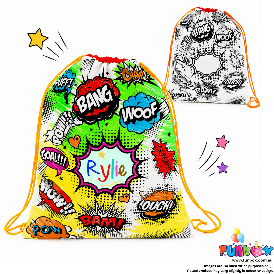Comic Pop Art Drawstring Backpack