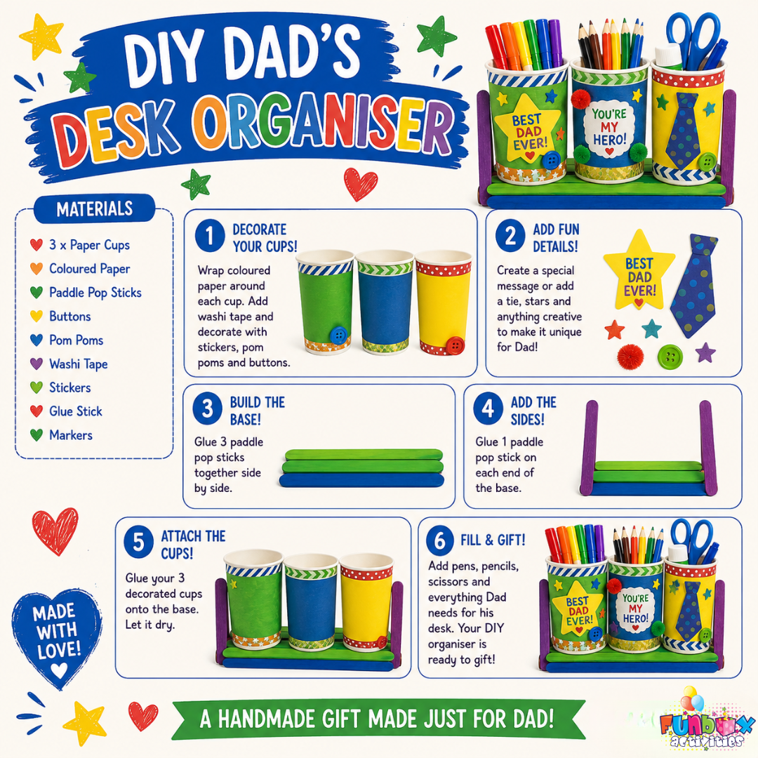 FREE Download: DIY Dad's Desk Organiser Activity!