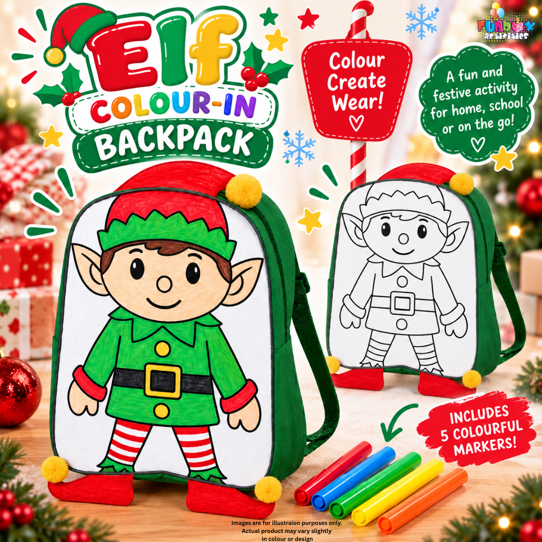 Pre-Order! Colour-Me-In Christmas Elf Backpack