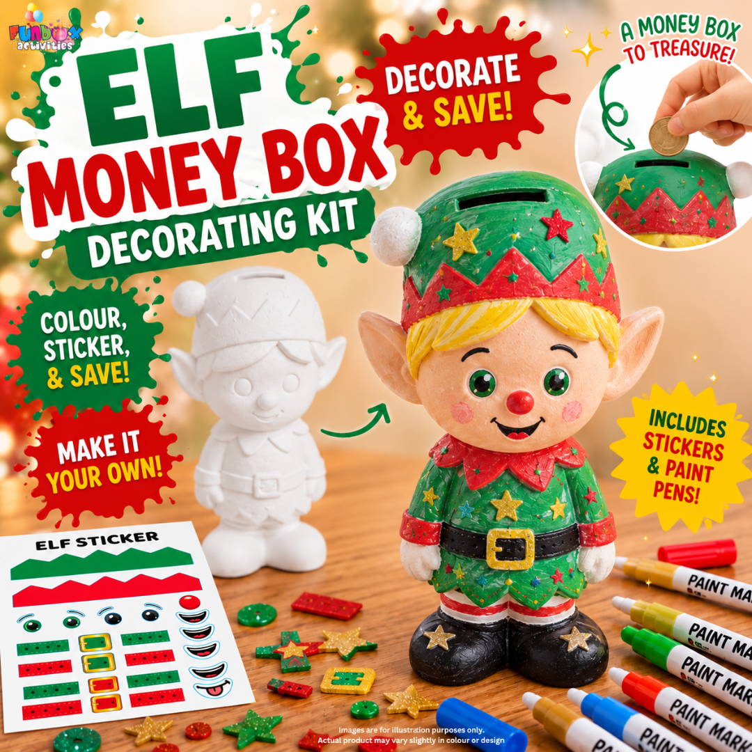 Pre-Order! Christmas Elf Money Box Decorating Kit