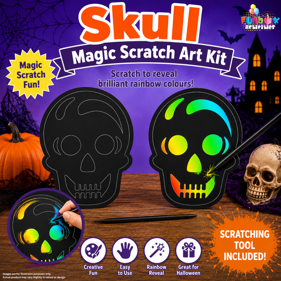 Halloween Skull Magic Scratch Art