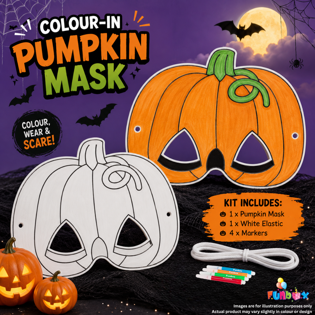 Halloween Jack-o-Lantern Pumpkin Colour-In Mask