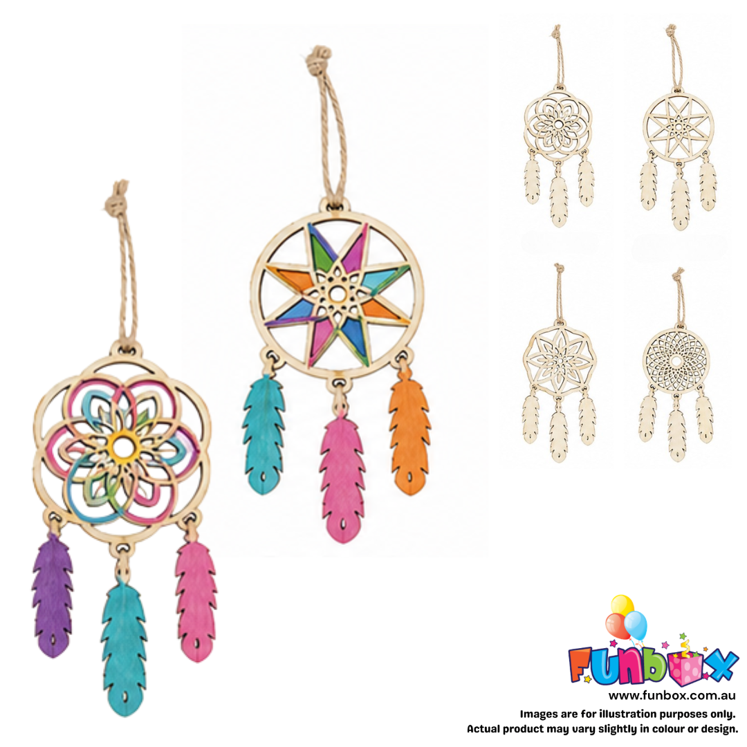 DIY Mini Wooden Dream Catcher (4-Pack)