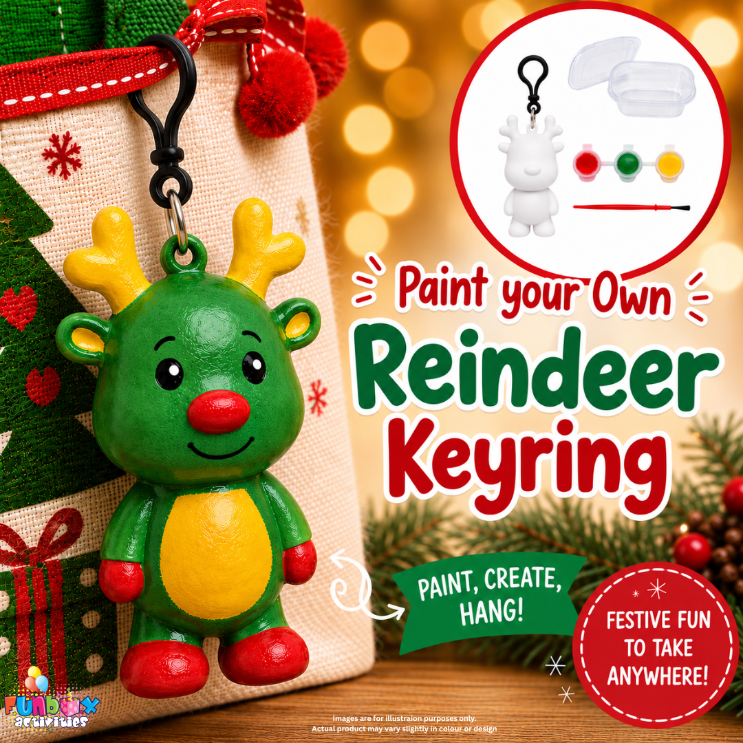 Paint your Own Christmas Reindeer Keyring