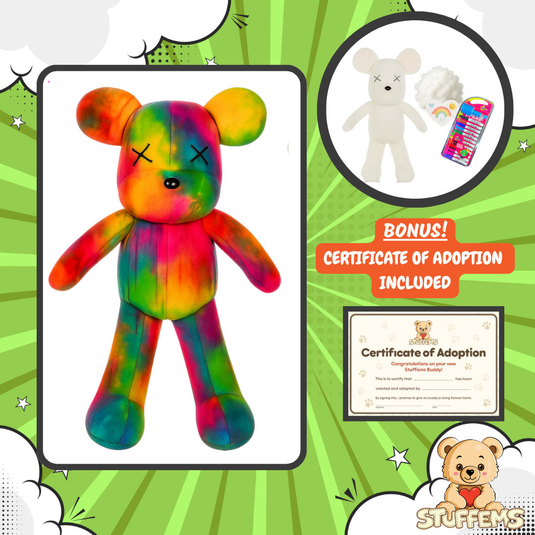 Pop-Art Teddy Bear Stuffem with Graffiti Pen Markers