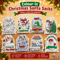 Colour-In Christmas Santa Sack (No Markers)