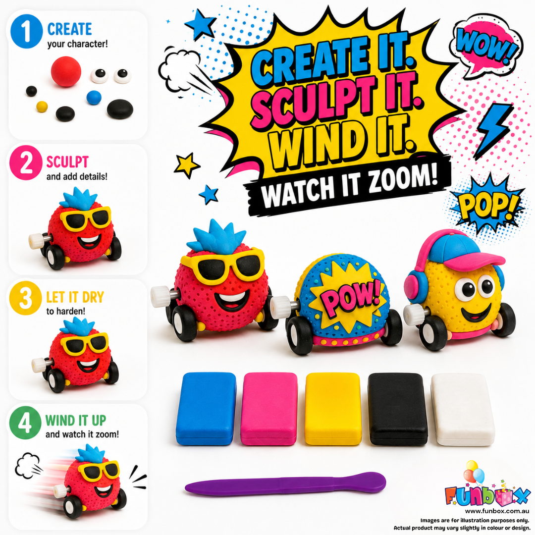 Zoomies - Wind-up Pop-Art Clay Walkers