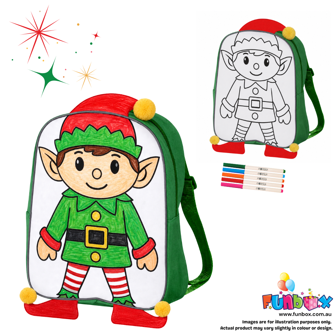 Pre-Order! Colour-Me-In Christmas Elf Backpack