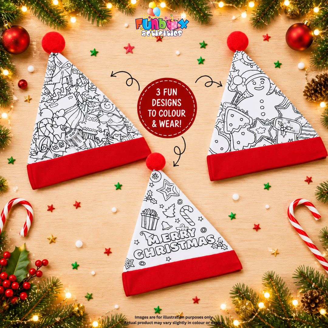 Colour-In Christmas Santa Hat (No Markers)