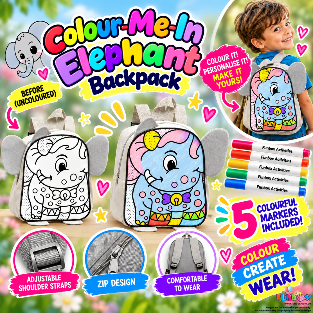 Colour-Me-In Elephant Backpack
