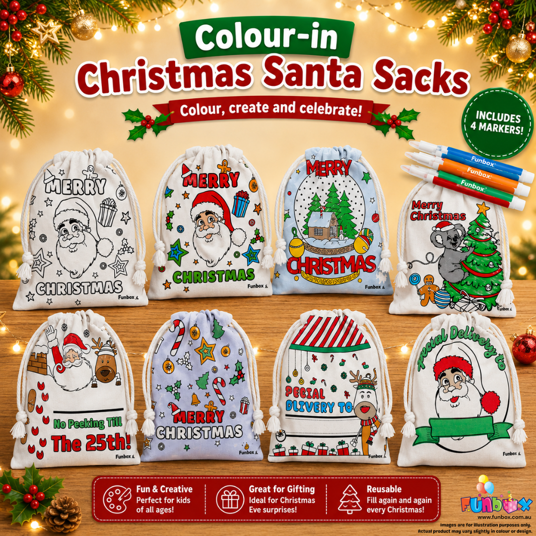 Colour-In Christmas Santa Sack (Includes Markers)
