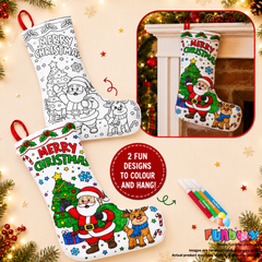 Colour-In Christmas Santa Stocking (with markers)