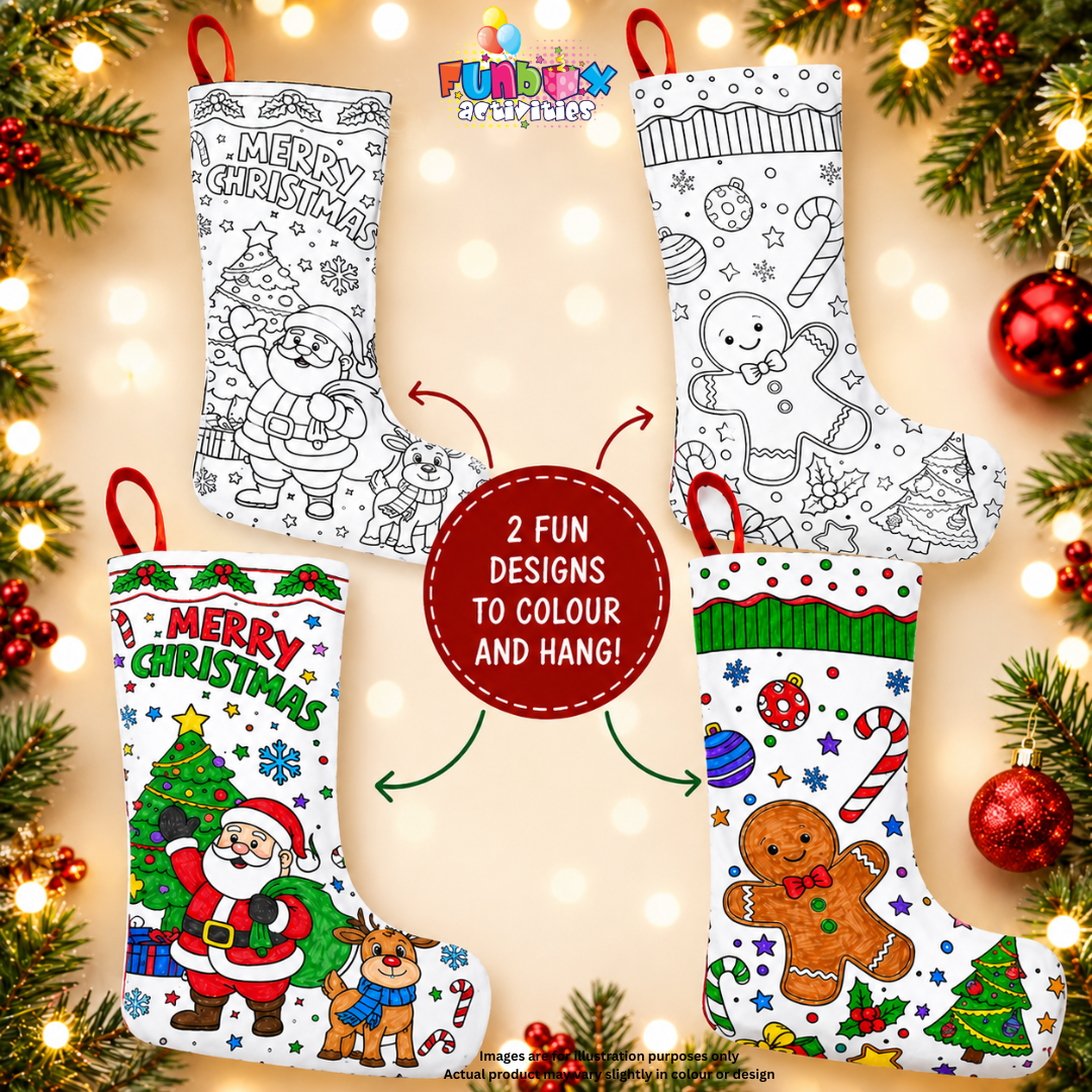 Colour-In Christmas Santa Stocking (with markers)