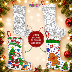 Colour-In Christmas Santa Stocking (with markers)