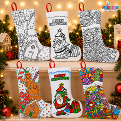 Colour-In Christmas Santa Stocking (No Markers)