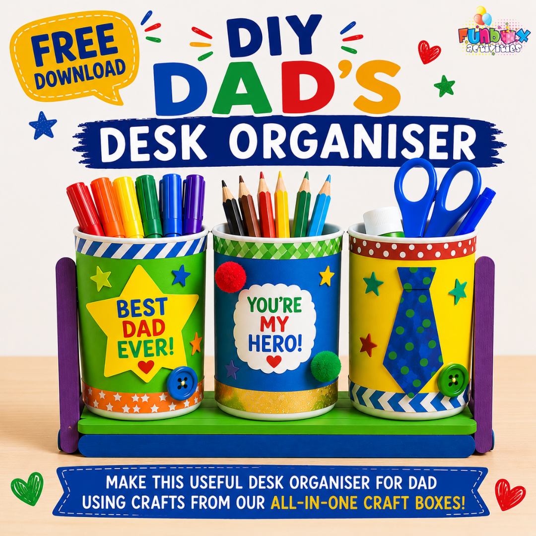 FREE Download: DIY Dad's Desk Organiser Activity!