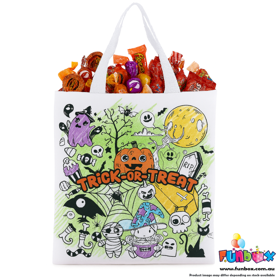 Premium Canvas Halloween Colour-In Tote Bag