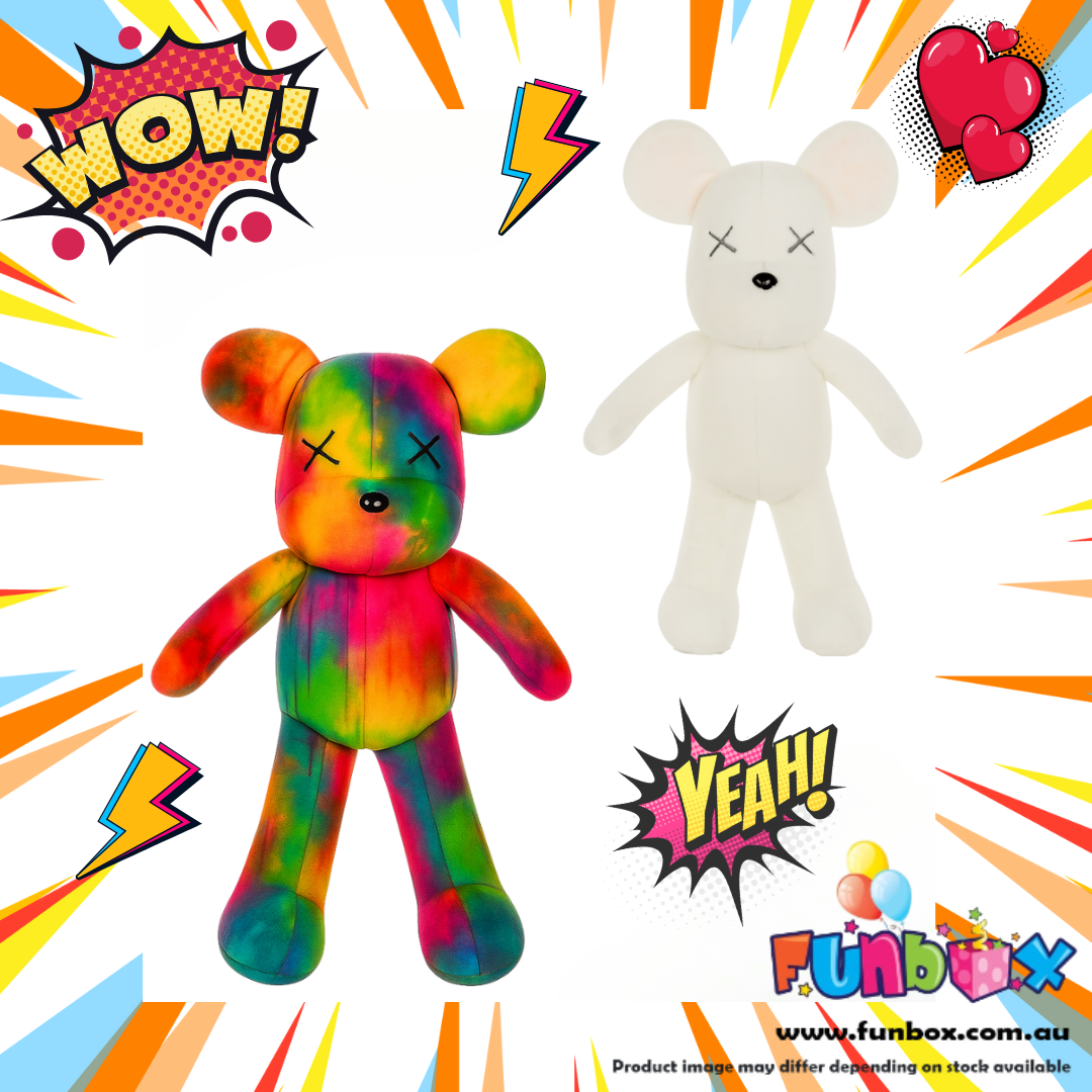 Pop-Art Teddy Bear Stuffem with Graffiti Pen Markers