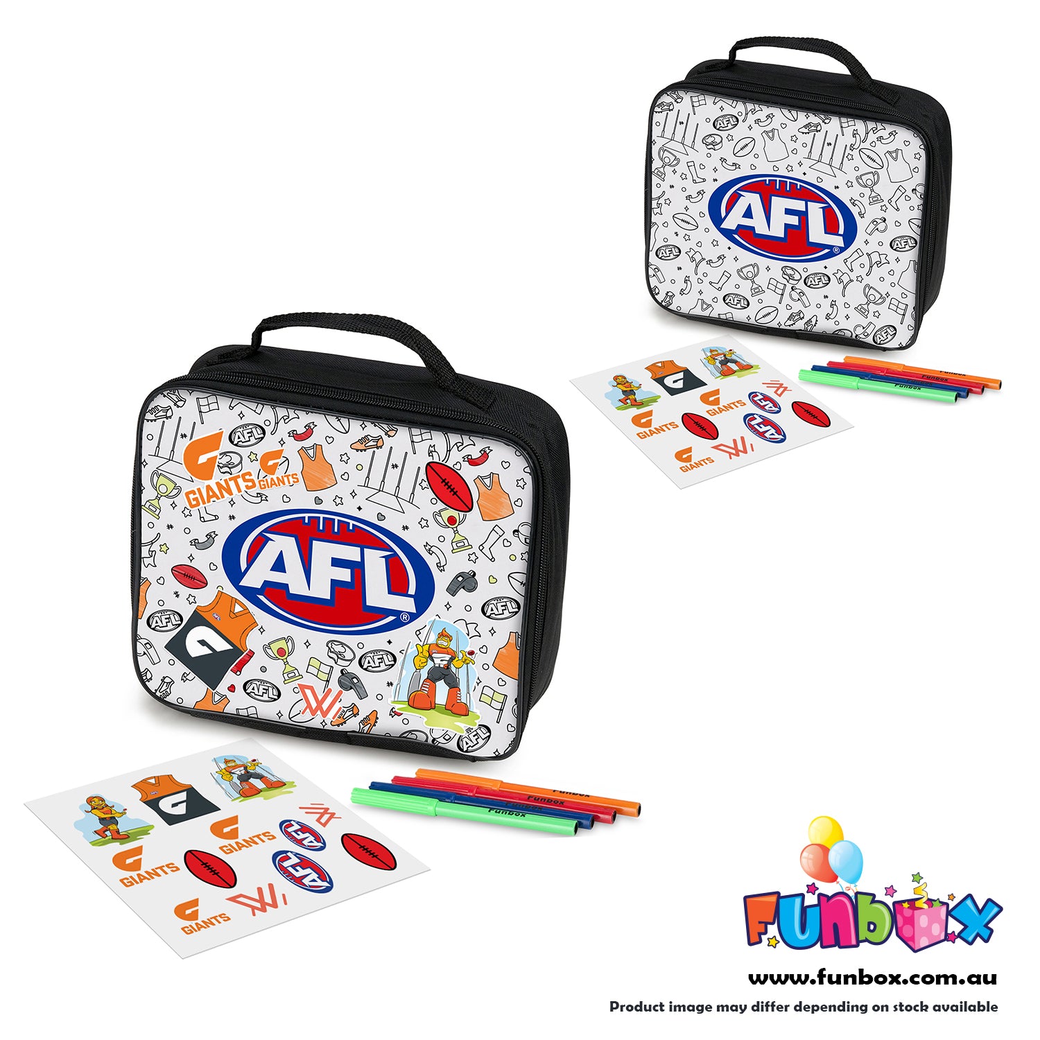 AFL Colour-In Lunch Box - Choose Your Team! (10-PACK)