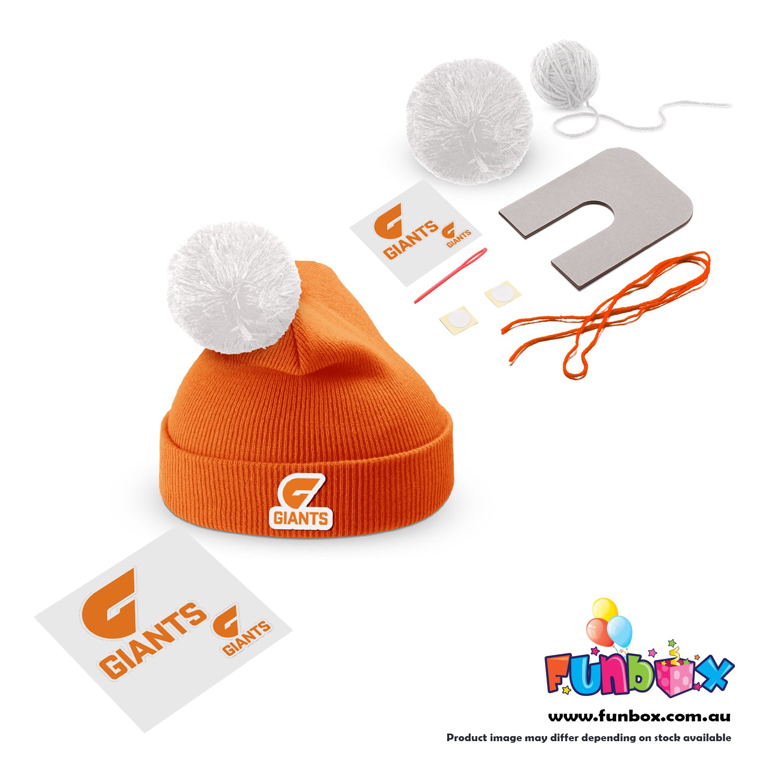 Beanie & Pom Pom Kit in AFL Colours - Choose Your Team! (10-PACK)