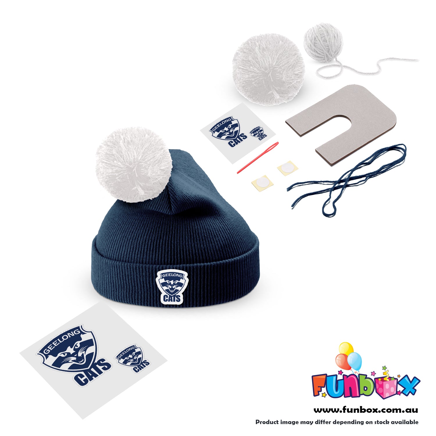 Beanie & Pom Pom Kit in AFL Colours - Choose Your Team! (10-PACK)