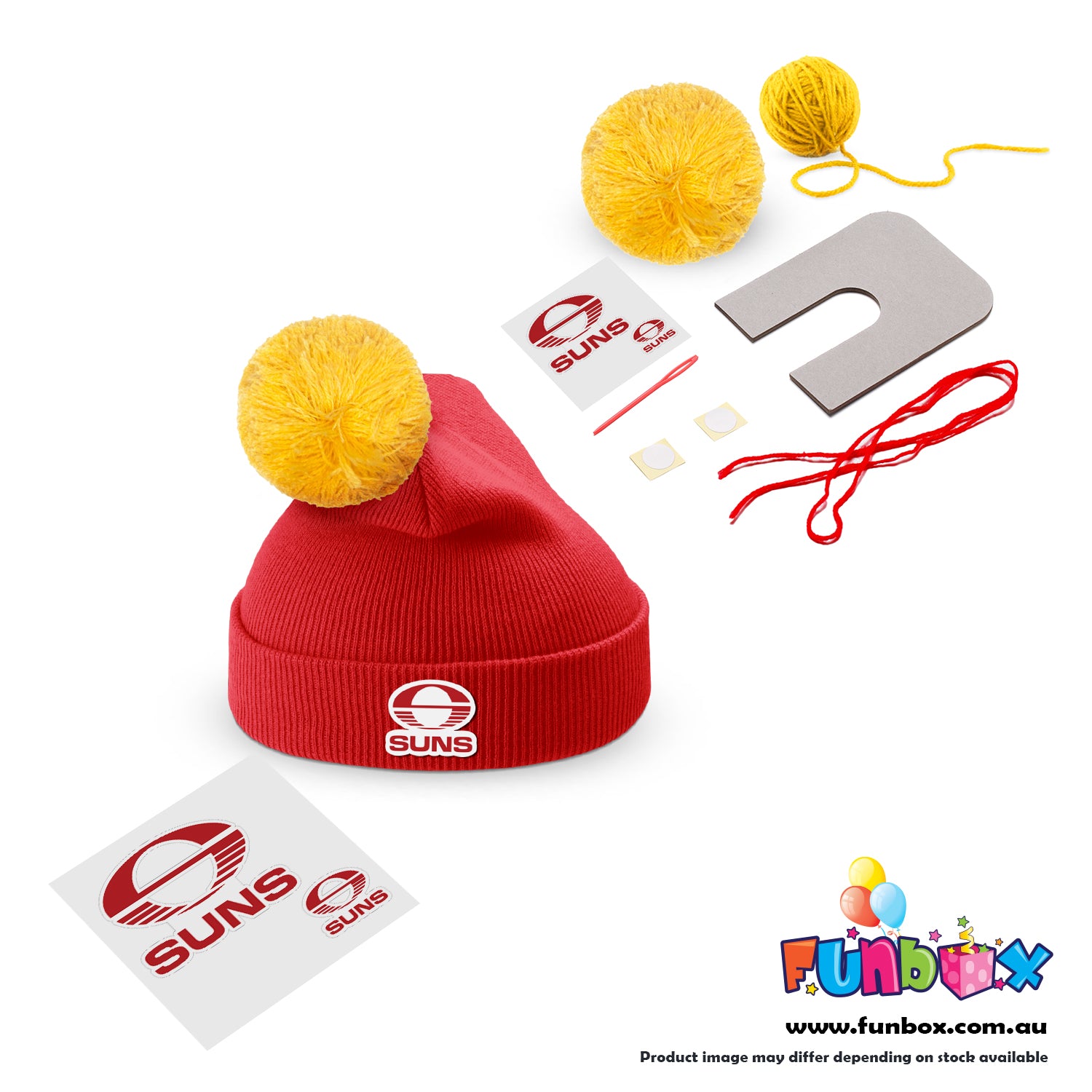 Beanie & Pom Pom Kit in AFL Colours - Choose Your Team! (10-PACK)