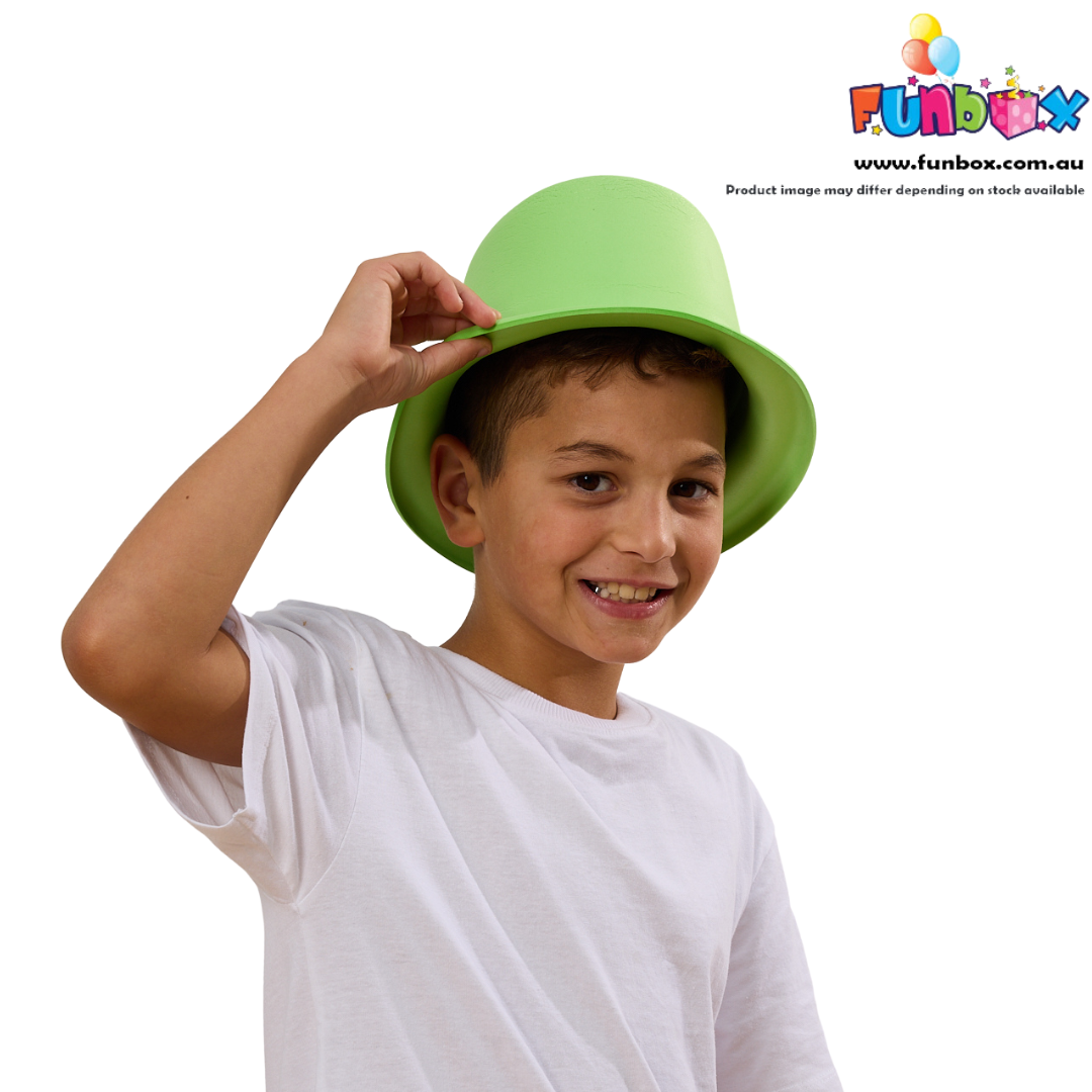 Green Foam Top Hat - 20-Pack
