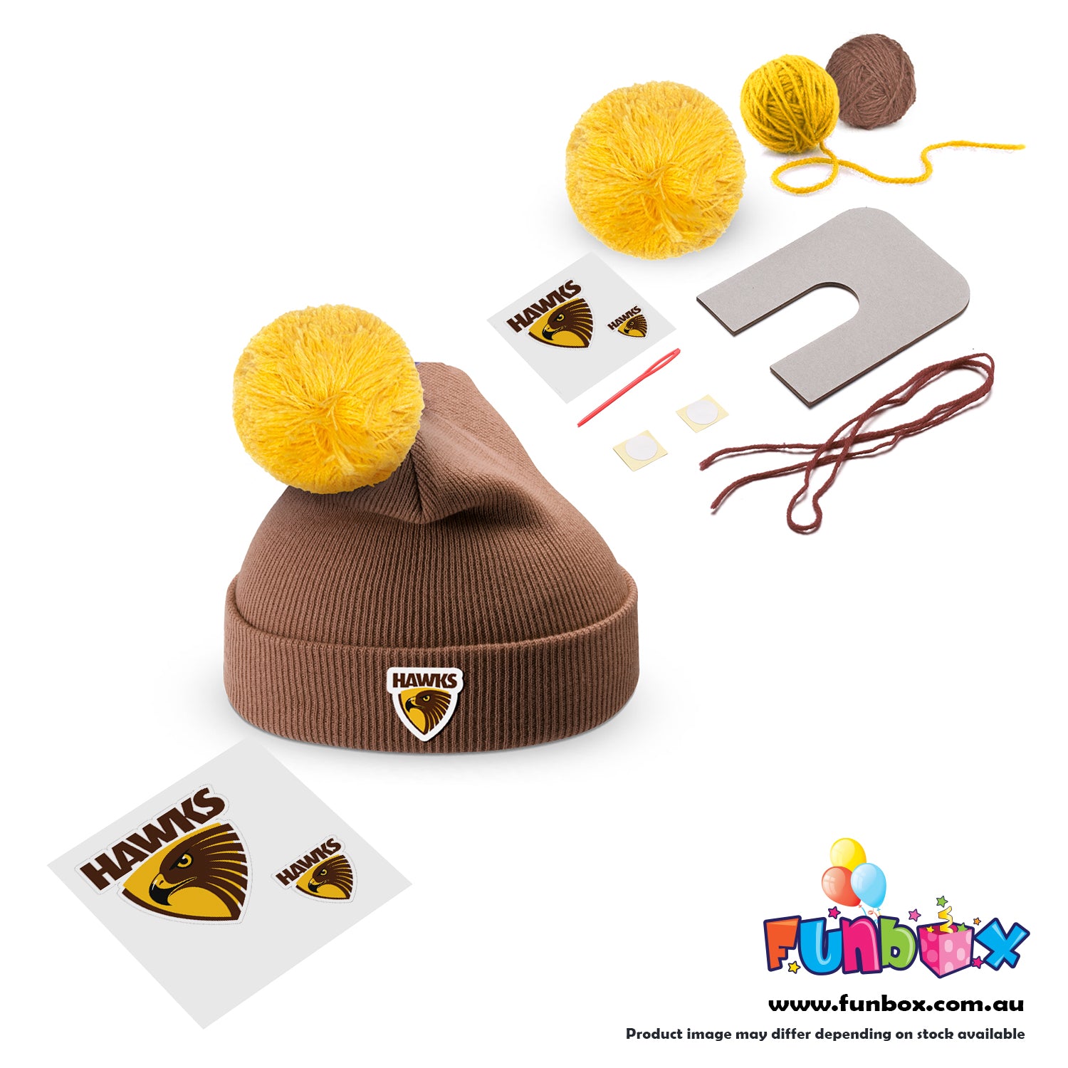 Beanie & Pom Pom Kit in AFL Colours - Choose Your Team! (10-PACK)