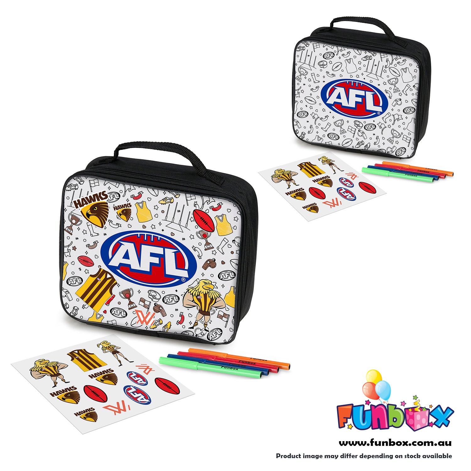 AFL Colour-In Lunch Box - Choose Your Team! (10-PACK)
