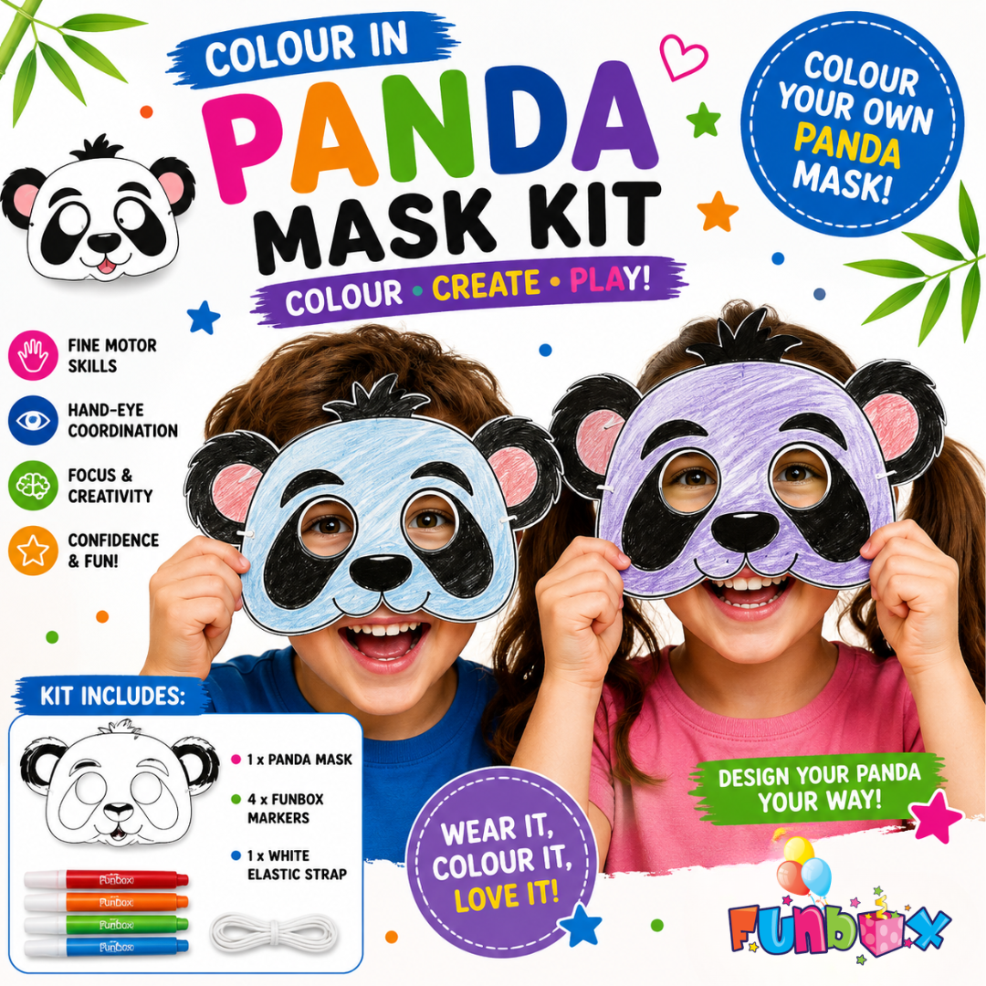 Panda Colour-In Mask Kit