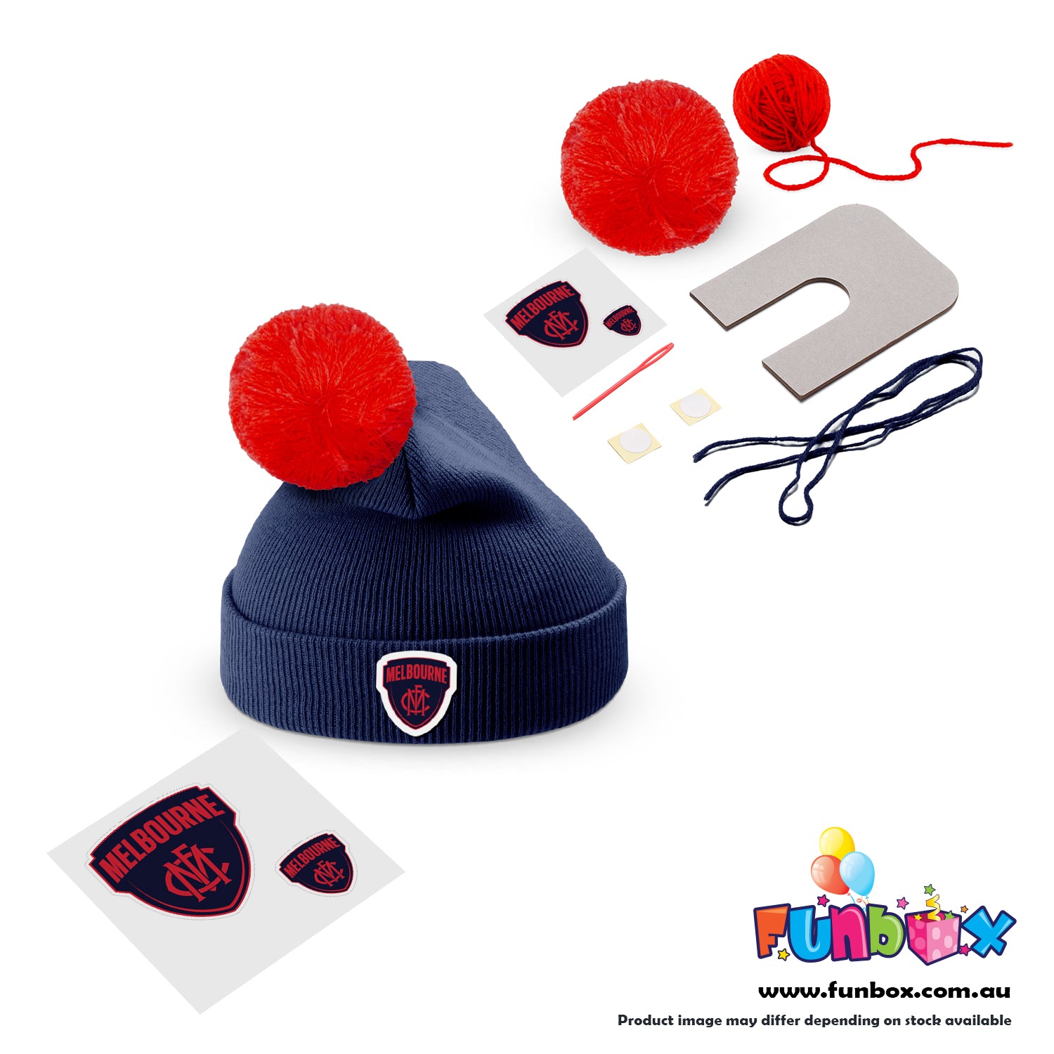 Beanie & Pom Pom Kit in AFL Colours - Choose Your Team! (10-PACK)