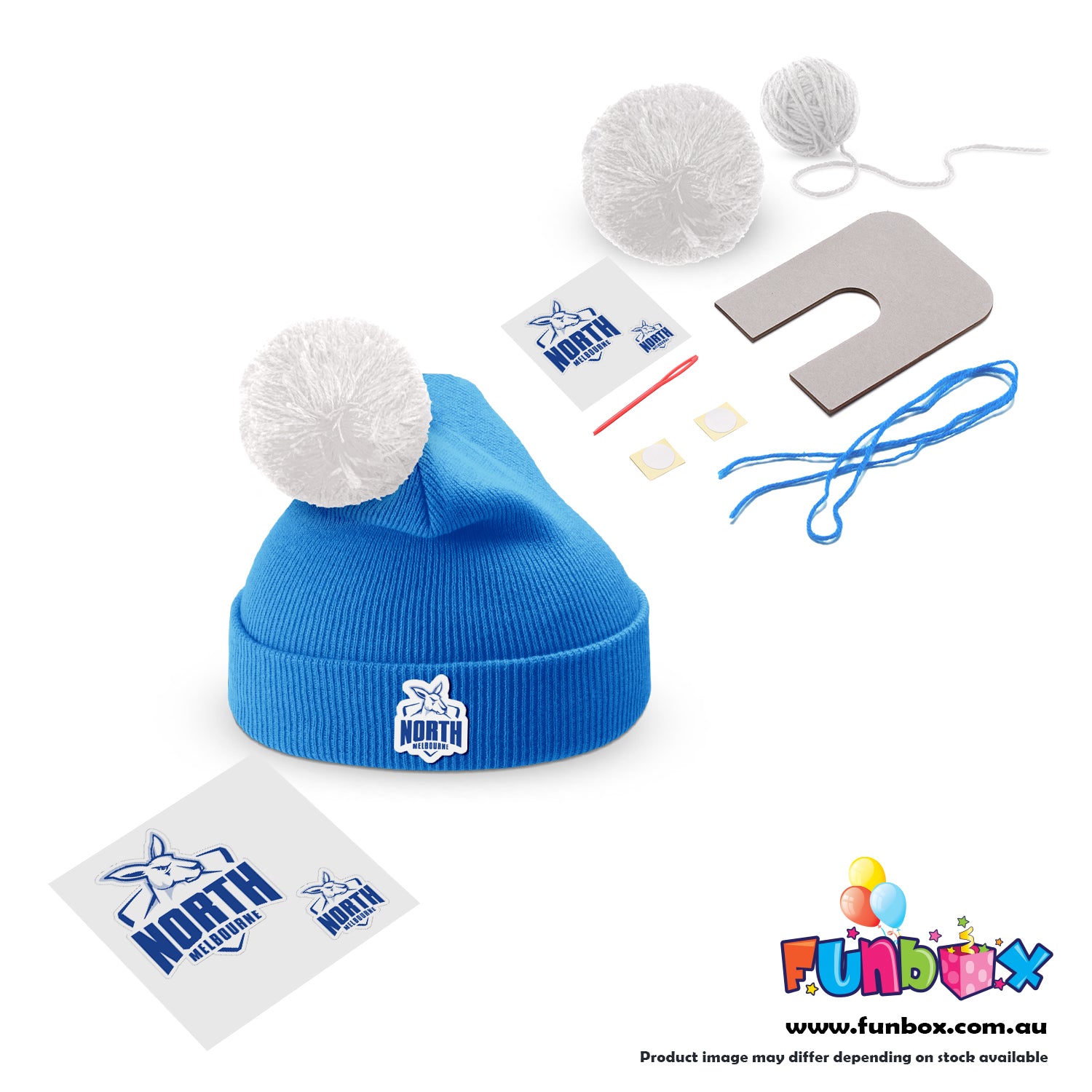 Beanie & Pom Pom Kit in AFL Colours - Choose Your Team! (10-PACK)