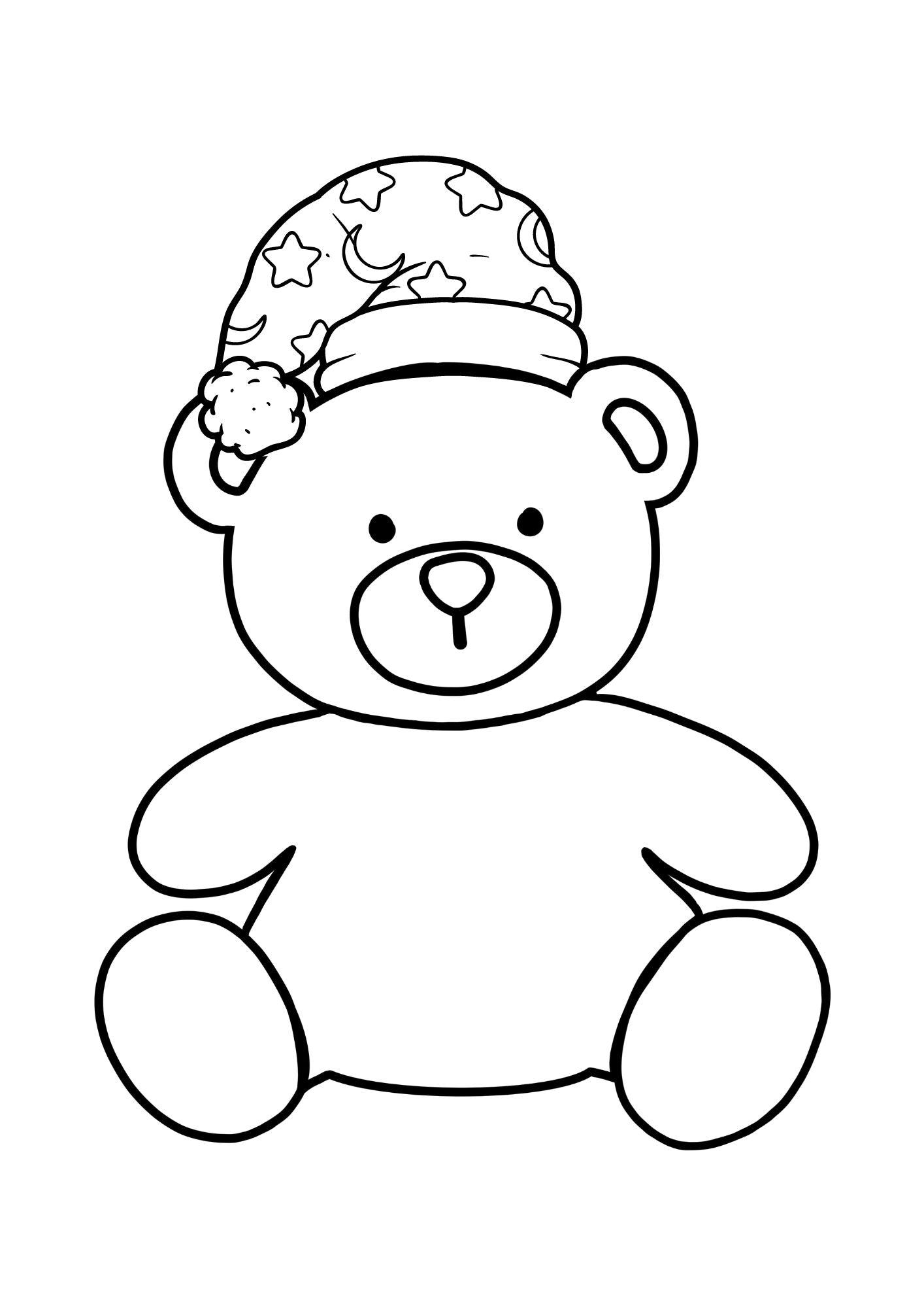 Colour-In Pyjama Bear - FREE Printable Activity