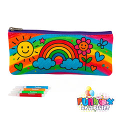 Colour-In White Canvas Pencil Case